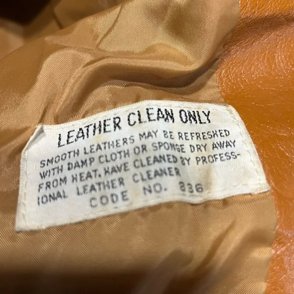 Vintage Sears The Leather Shop Tan Leather Jacket